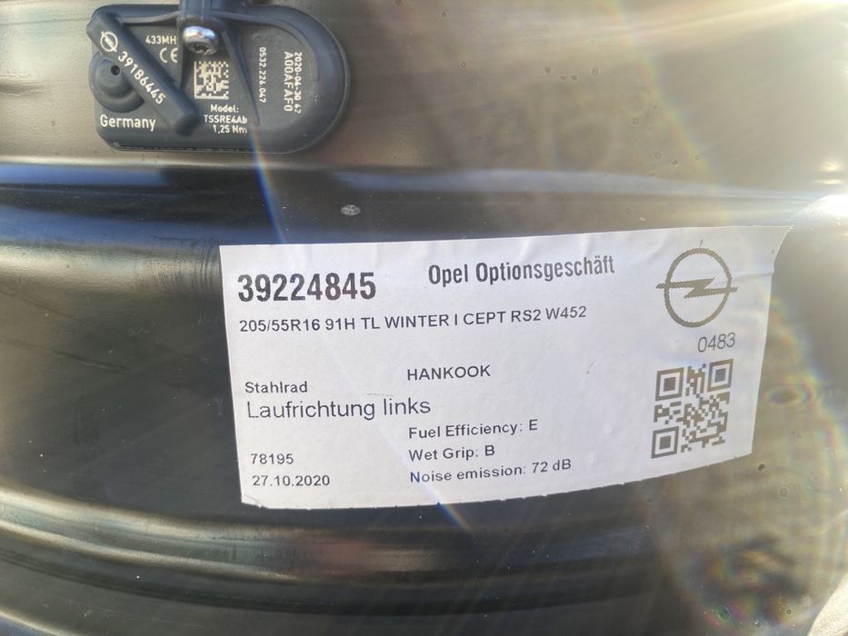 Jante originale opel cu senzori presiune