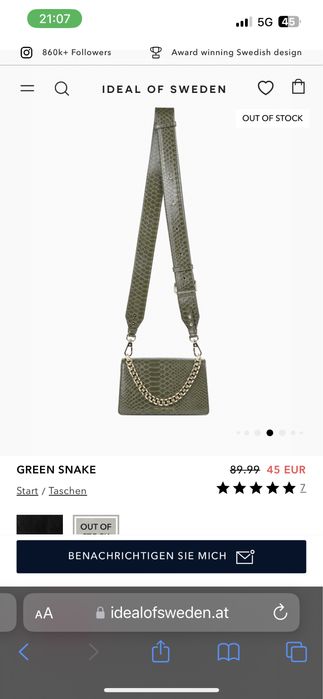 Дамска малка чанта Ideal of sweden , чисто нова