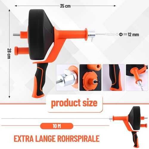 Спирала за отпушване 10м с бормашина и ръкавици