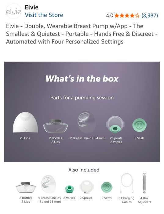 Elvie pump - Pompa san Hands Free (dubla)