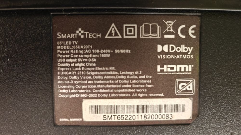 Tv Smart Tech 65" T1 4K Ultra HD Android TV