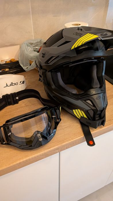 Casca enduro adventure Oneal EX SRS Negru / Gri / Galben Neon 2025 masura M