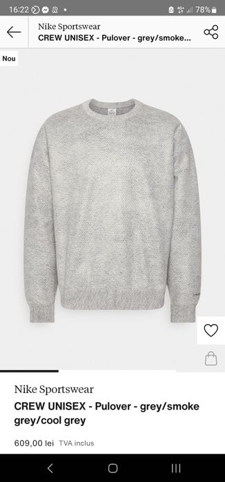 CREW UNISEX 1 Pulover ^ grey/smok