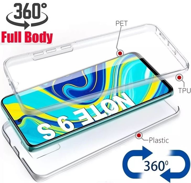 Прозрачен 360 Градуса Кейс за Xiaomi Redmi Note 9 Pro / Note 9 / 9S