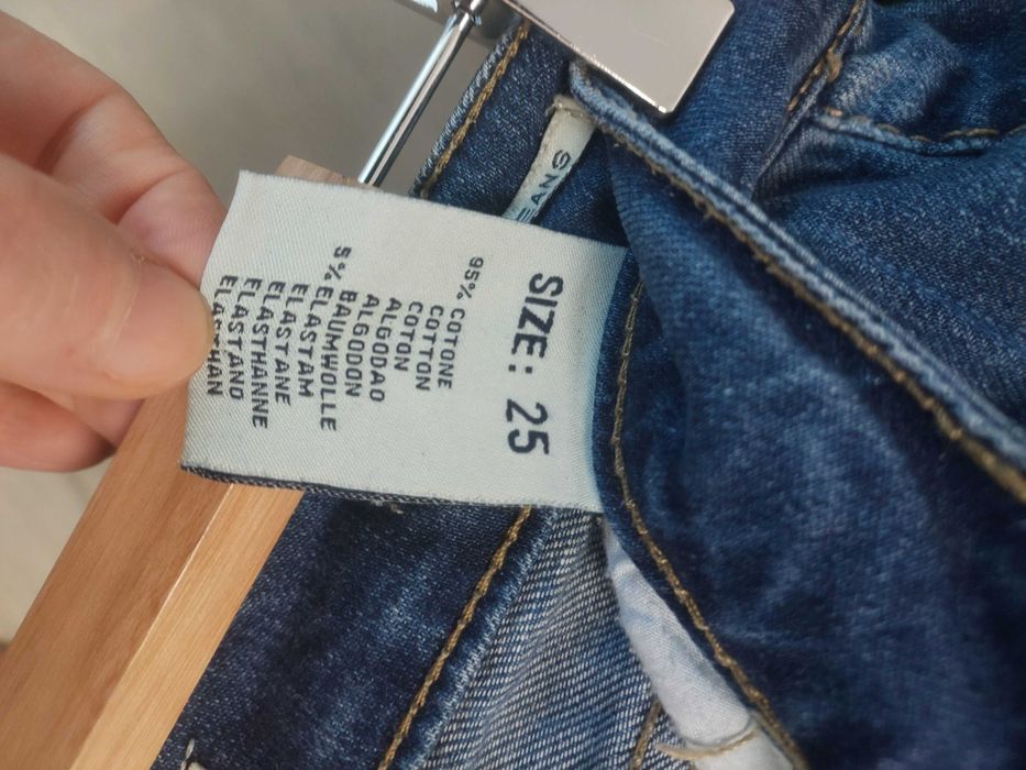Blugi damă denim albastru, material bumbac, mărimea 25