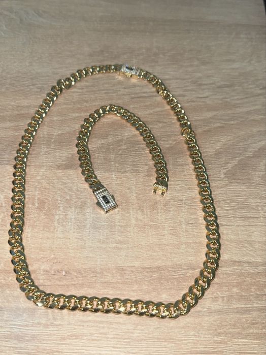 Set lant 14k placat