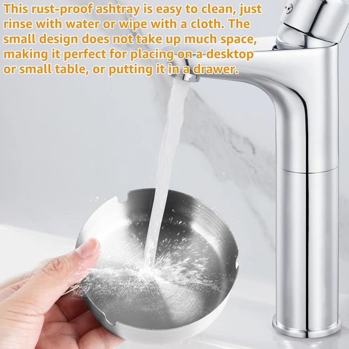 Set 56 scrumiere inox, diametrul de 8 cm