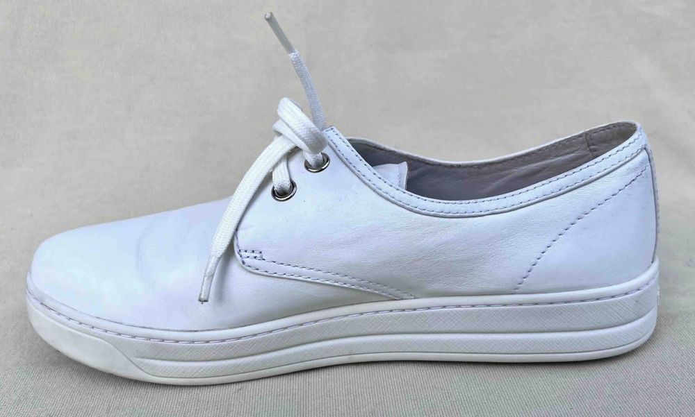 Prada Superbi Pantofi Sneakers Casual Alb Piele Original Nr.37