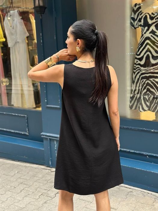 Платье чёрное до колена Турция