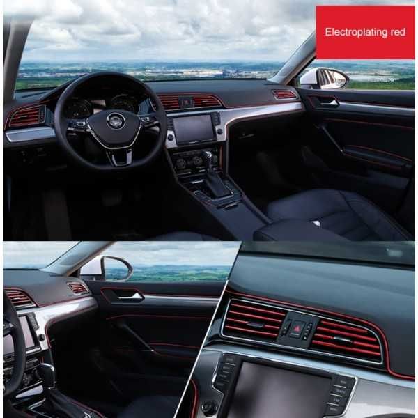 Декоративна лайсна за интериор на кола, червена или синя