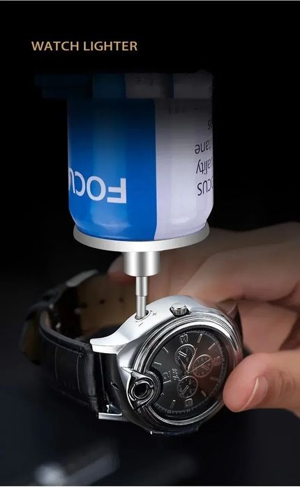 Ceas Bărbați cu bricheta integrata curea silicon + Spray Gaz 220ml