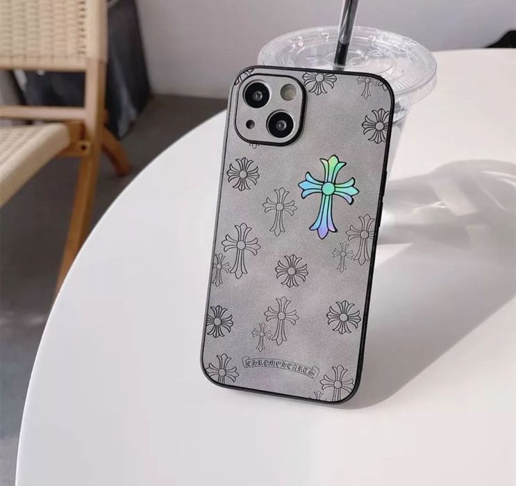 Оригинални кейсове Chrome Hearts за iPhone – Черен и сив,