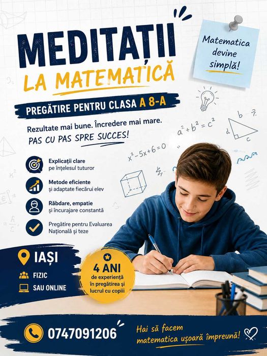 Ofer meditatii la matematica