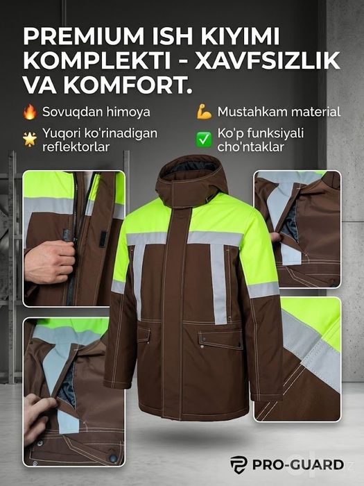 Спецодежда.Premium ishchi kurtkasi xavfsiz va komfort