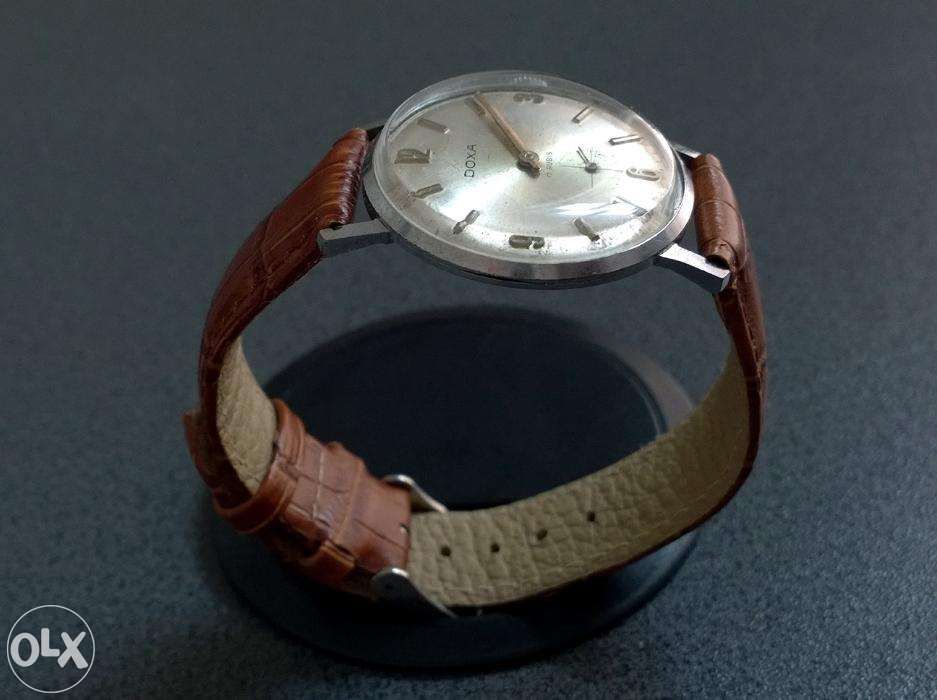 Ceas Doxa Argintiu indicatori aurii 17 Rubini stare fb curea piele