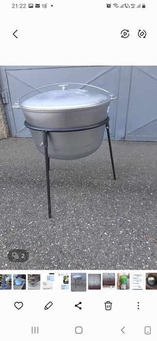 Vând ceaun nou din aluminiu alimentar cu capac de  16l
