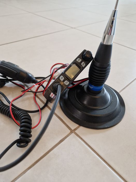 Kit statie auto radio CB Avanti Micro *PRO-VERSION* + Antena Radio si baza  magnetica