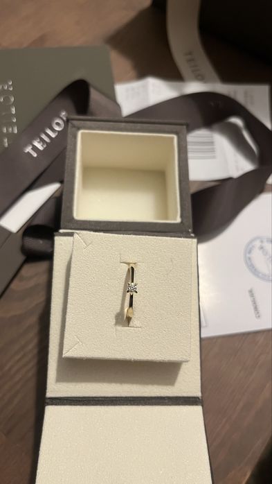 Inel logodna Teilor aur 14k + diamant