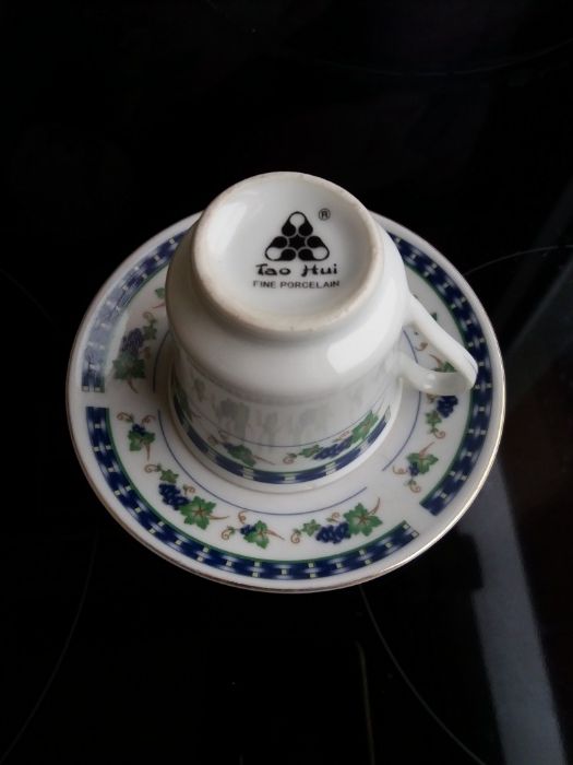 Порцеланов сервиз за кафе Tao Hui -FINE PORCELAIN, 6 бр., Антика 80-те