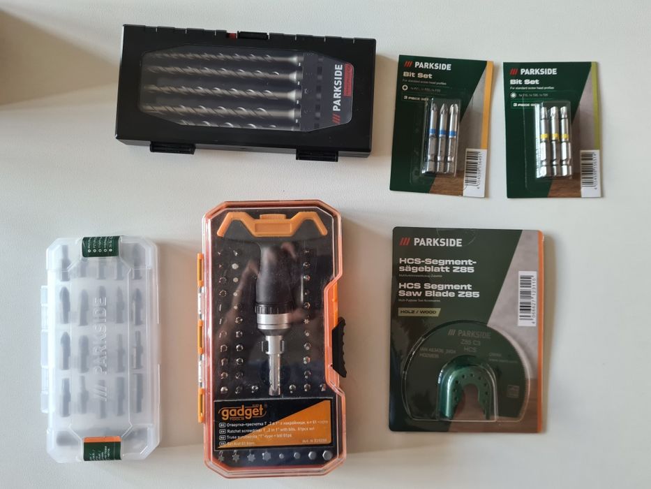 Комплект Гайковерт Parkside Performance 12V с батерия 5ah, накрайници и вложки