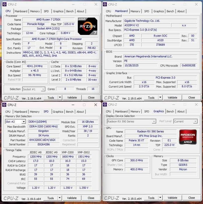 PC gaming Ryzen™ 7 2700x/ RX 590 8 GB/ 16 Gb RAM/ SSD 128GB + 1TB