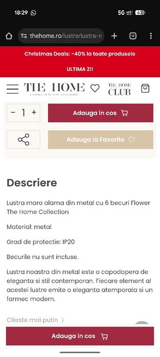 Vand lustra metalica culoare aramiu