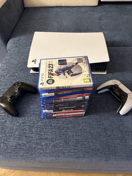 Playstation 5 с дисководом+ ps plus Delux и 13 игр