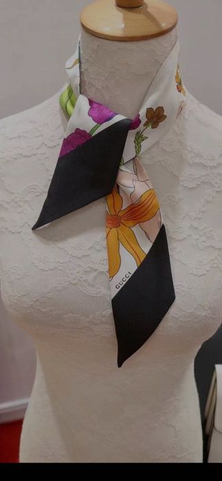Eșarfă Gucci, model 2026, 100% mătase, 120x8cm