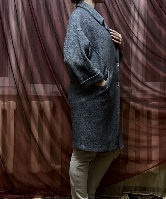 Пальто женское серое