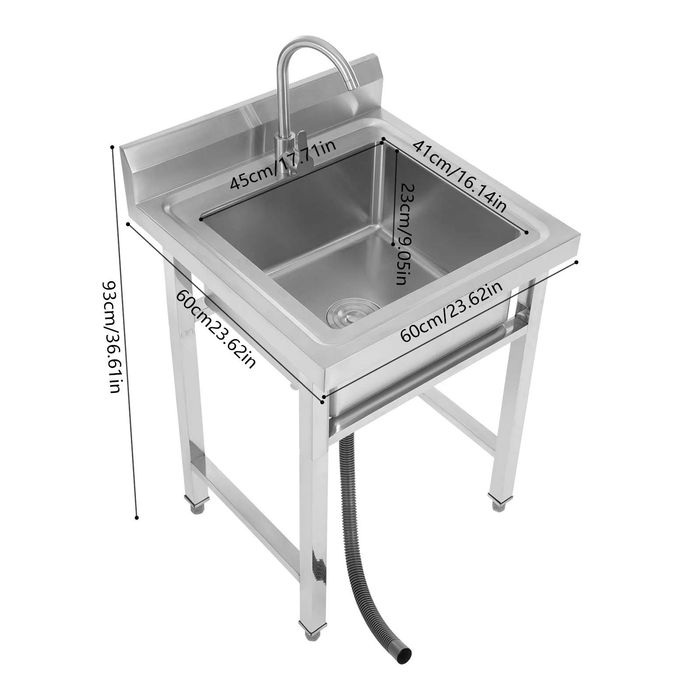 Chiuvete de bucătărie din inox 60 * 60 * 93 cm  80 cm,cu robinet