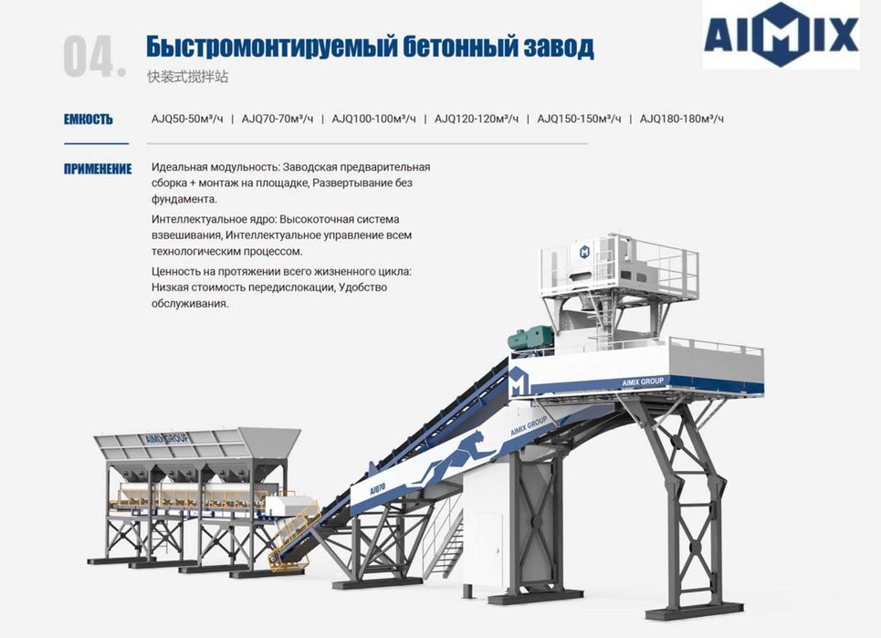 Бетонный завод – Высокая производительность, готов к поставке