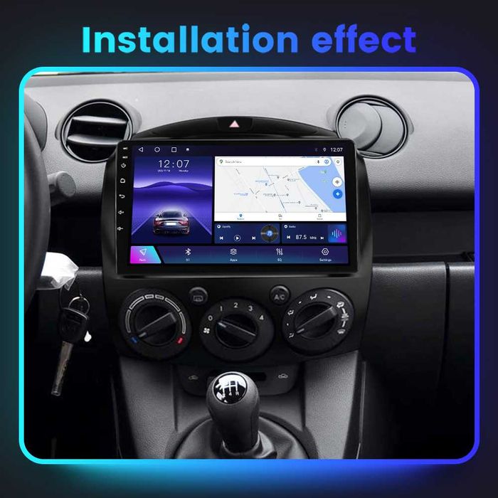 NAVIGATIE Android 14 Mazda 2 2007-2014 1/8 Gb Waze CarPlay + CAMERA