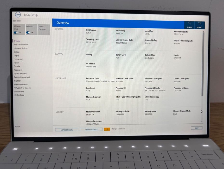Dell XPS 9320 Intel i7-1360P 16gb RAM