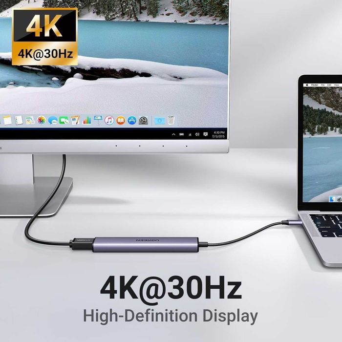 UGREEN USB-C Hub 5-in-1 | HDMI 4K | 100W PD | Yangi