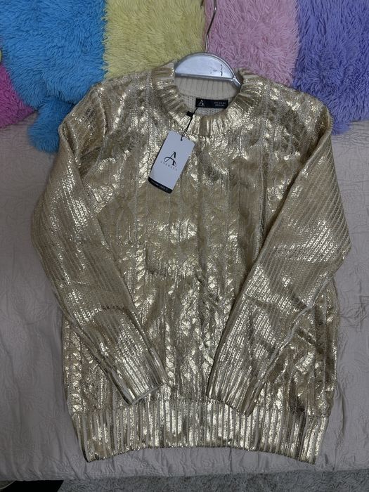 Златен пуловер Shein