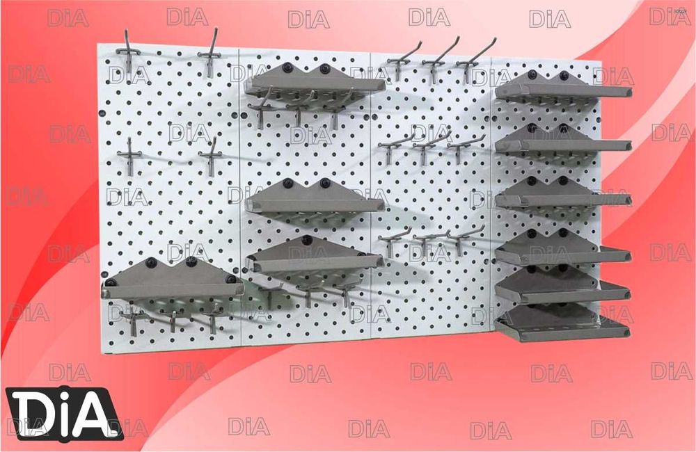 Teshilgan panel, перфопанель, do'konda ilgaklar uchun panel