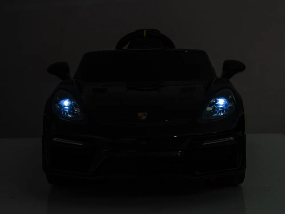 Porsche spyder rs 12v – детска акумулаторна кола, черна, eva гуми