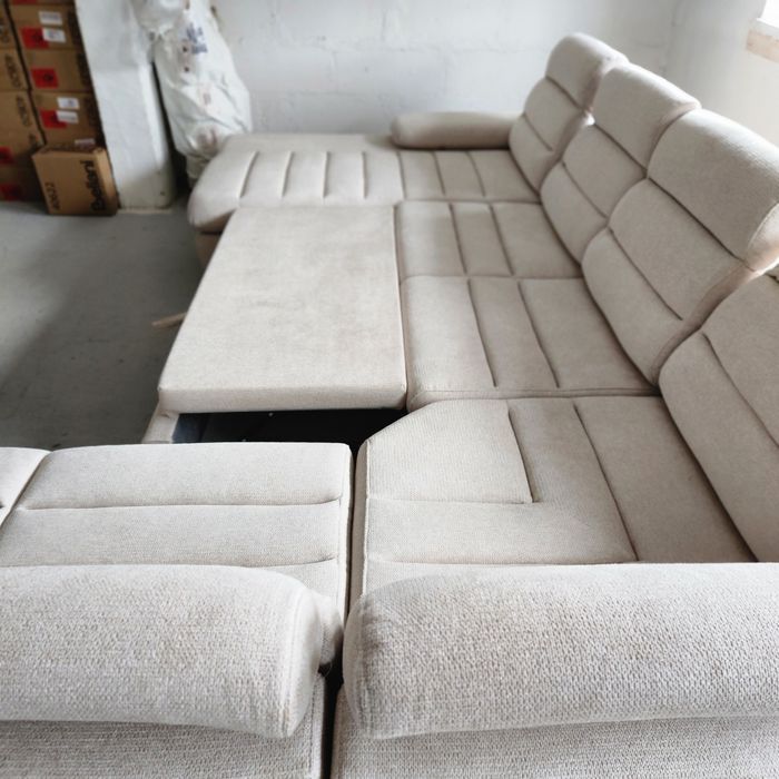 NOU Coltar U form, beige, stofă, extensibil