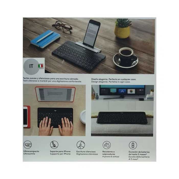 Logitech KEYS-TO-GO tastatura bluetooth iPhone iPad Apple TV laptop