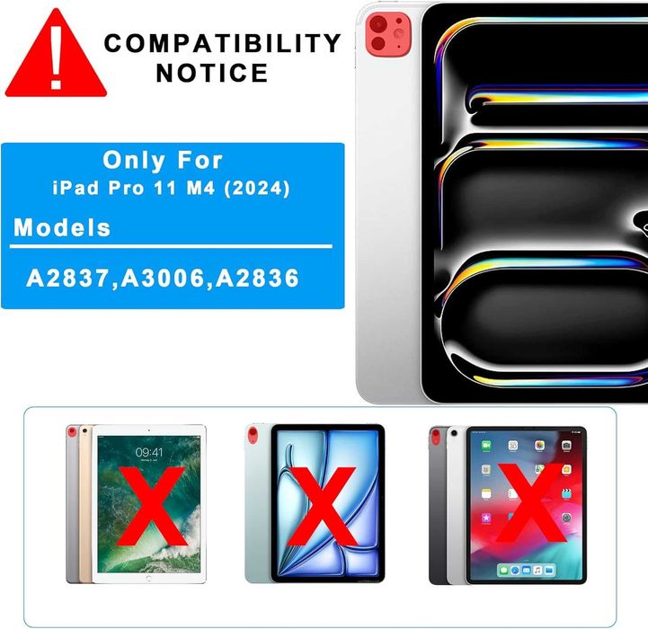 ROOFEI Калъф с клавиатура за iPad Pro 11-инчов (M4,2024,A2836,A2837)