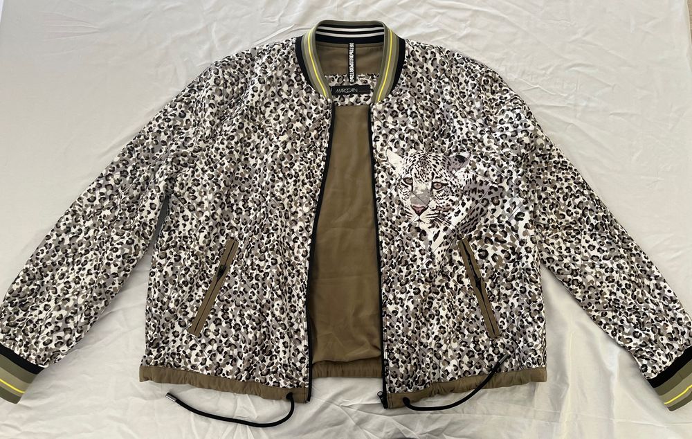 Marc Cain дамско яке бомбър M | леопардов принт | перфектно състояние