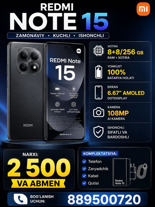 Redmi note 15 idial holatda
