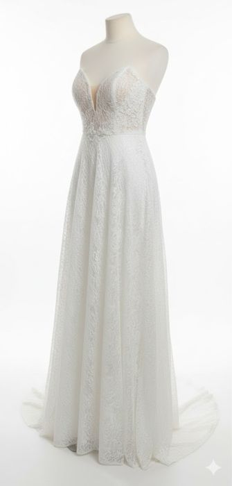 Бутикова сватбена рокля с дантела