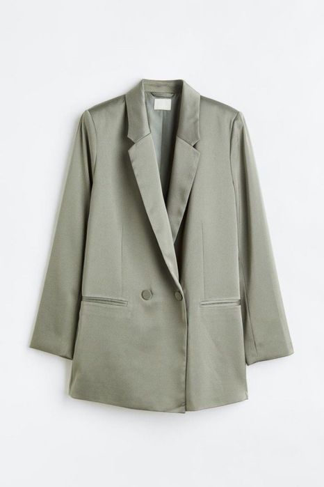 Нов Сатениран Зелен Блейзер H&M