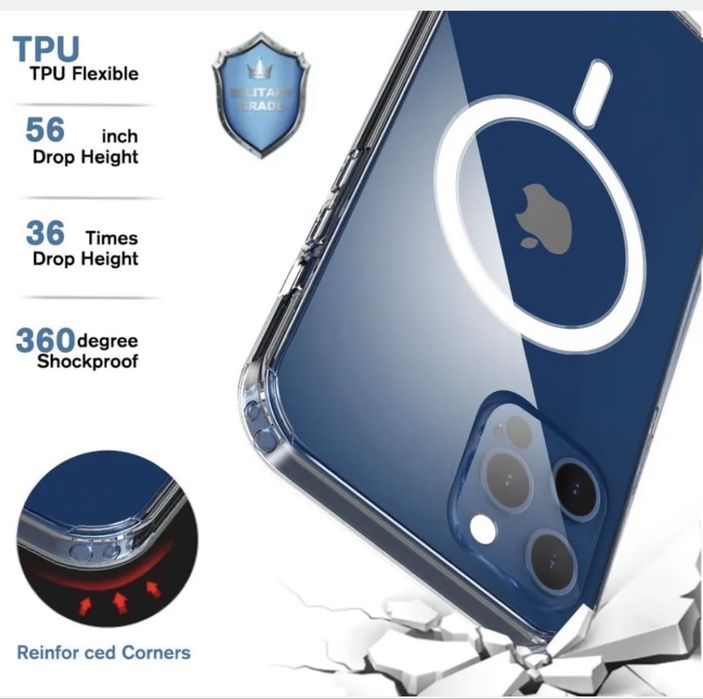 Husa Transparenta MagSafe Apple iPhone 17Pro/ 16/15/14/13/12/11