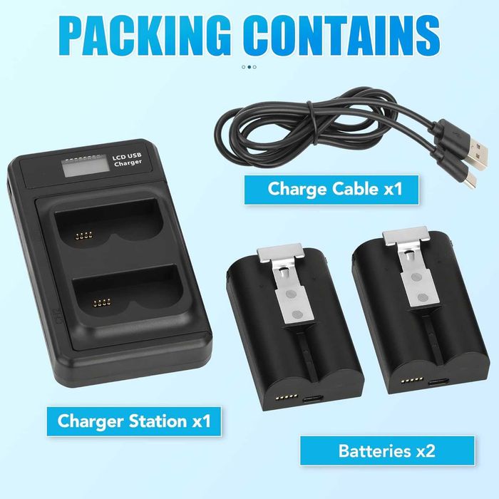 7200mAh 2 броя акумулаторни батерии за Ring и зарядно с LED дисплей