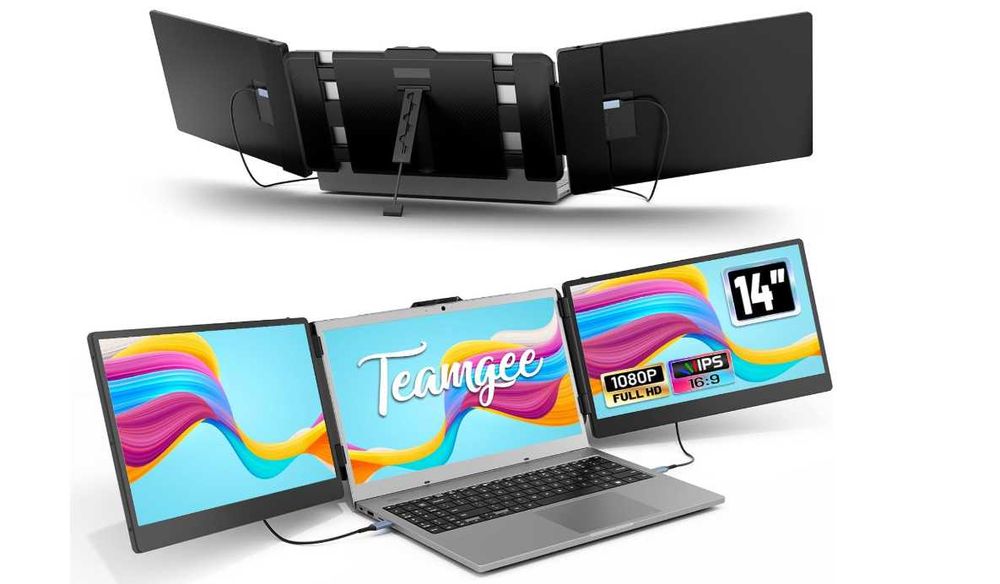 Monitor IPS portabil Teamgee S2 triscreen Laptop telefon tip C 1080p