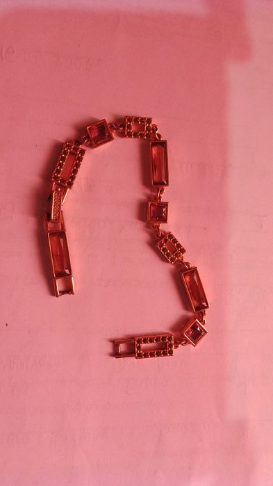 Винтидж дамска оригинална позлатена гривна Swarovski