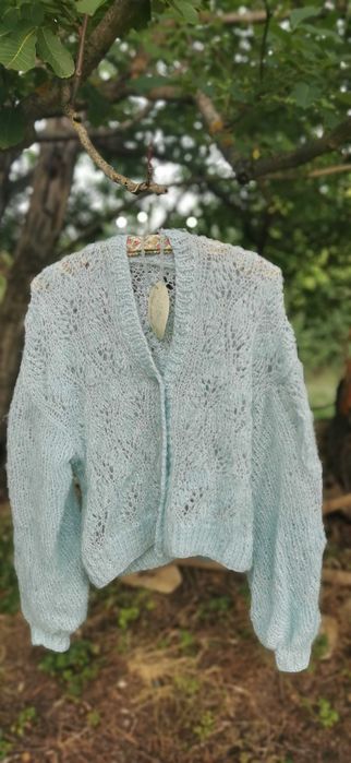 ръчно плетен кардиган, уникален.