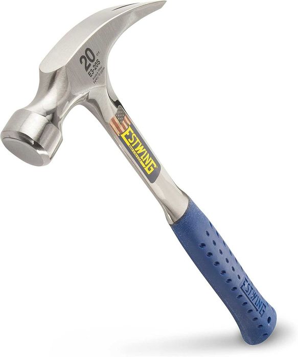 Tesla, Ciocan cu gheare ESTWING cu mâner din vinil, drept, diametru 27 mm, 560 g, șină netedă